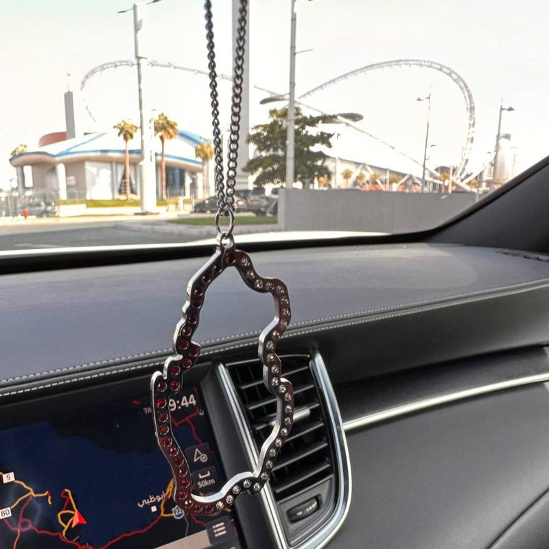 Car pendant for Qatar National Day, plated with Gold, adorned with sparkling zircon stones, perfect gifts