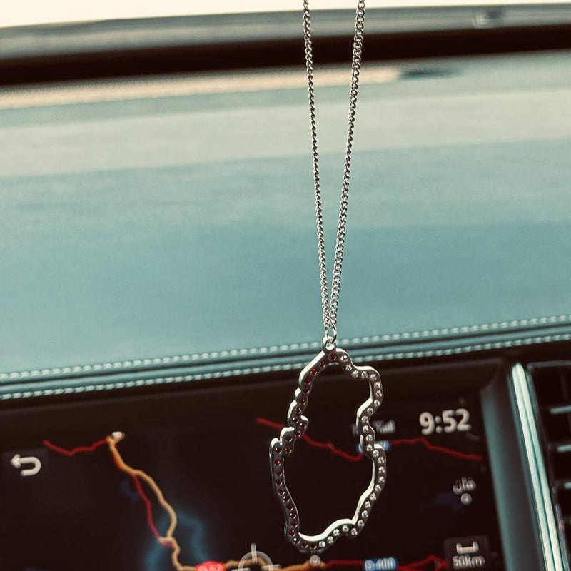 Car pendant for Qatar National Day, plated with Gold, adorned with sparkling zircon stones, perfect gifts