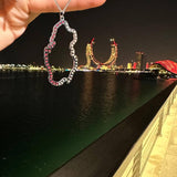 Car pendant for Qatar National Day, plated with Gold, adorned with sparkling zircon stones, perfect gifts