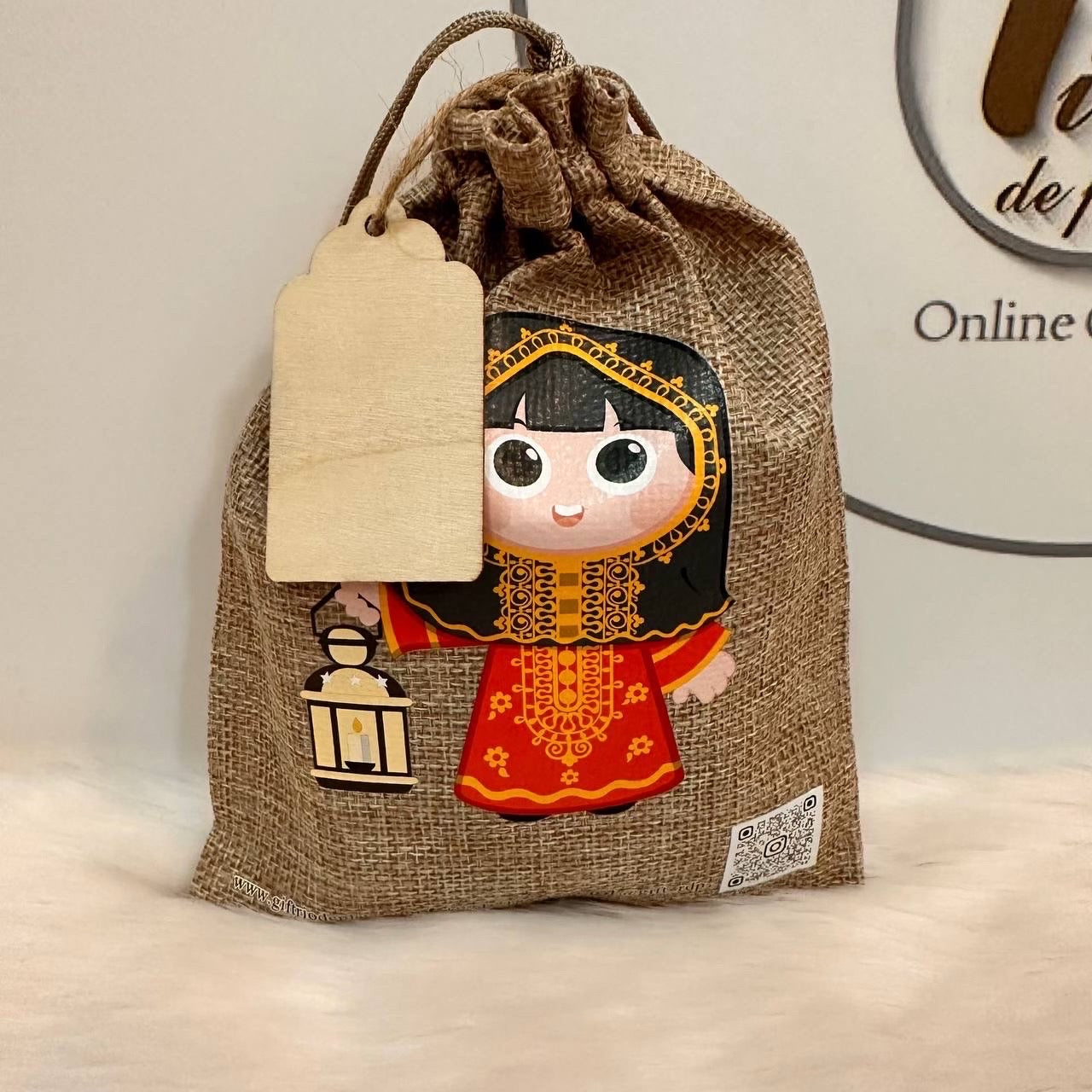 Garangao bag, 1 pc, size 20-15 cm, printed on both sides, one side is a girl and the other is a boy, made of high quality materials.