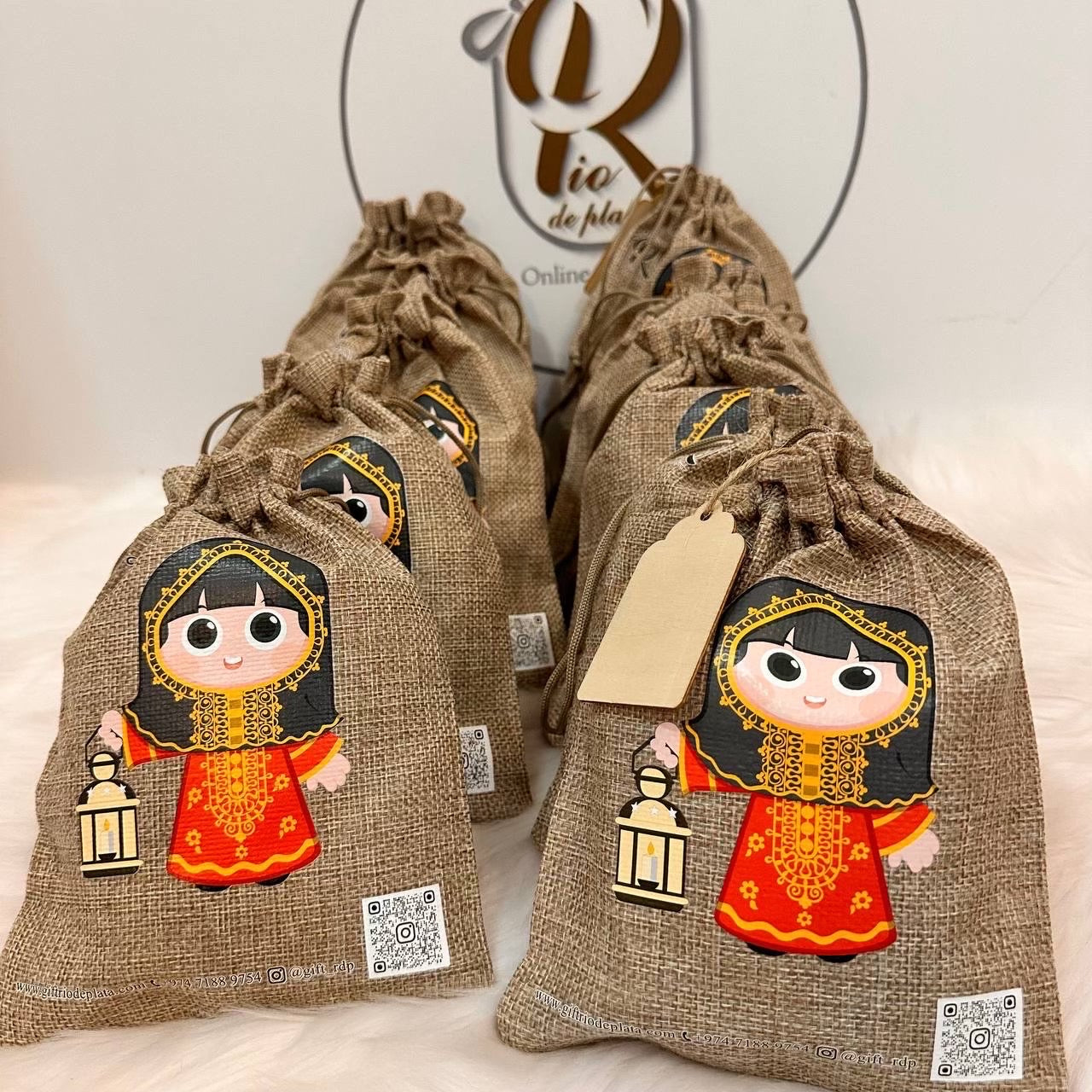 Garangao bag, 1 pc, size 20-15 cm, printed on both sides, one side is a girl and the other is a boy, made of high quality materials.