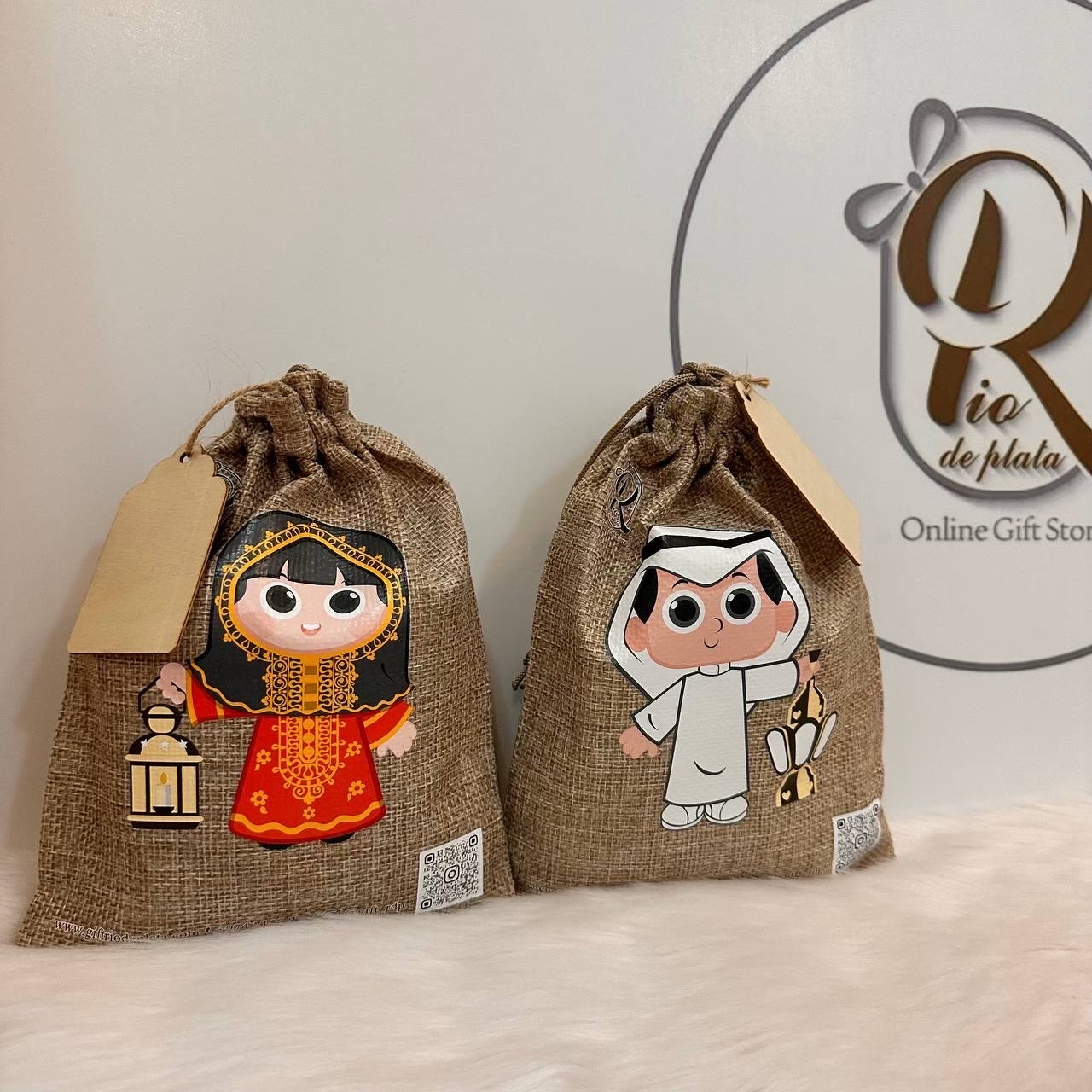 Garangao bag, 1 pc, size 20-15 cm, printed on both sides, one side is a girl and the other is a boy, made of high quality materials.